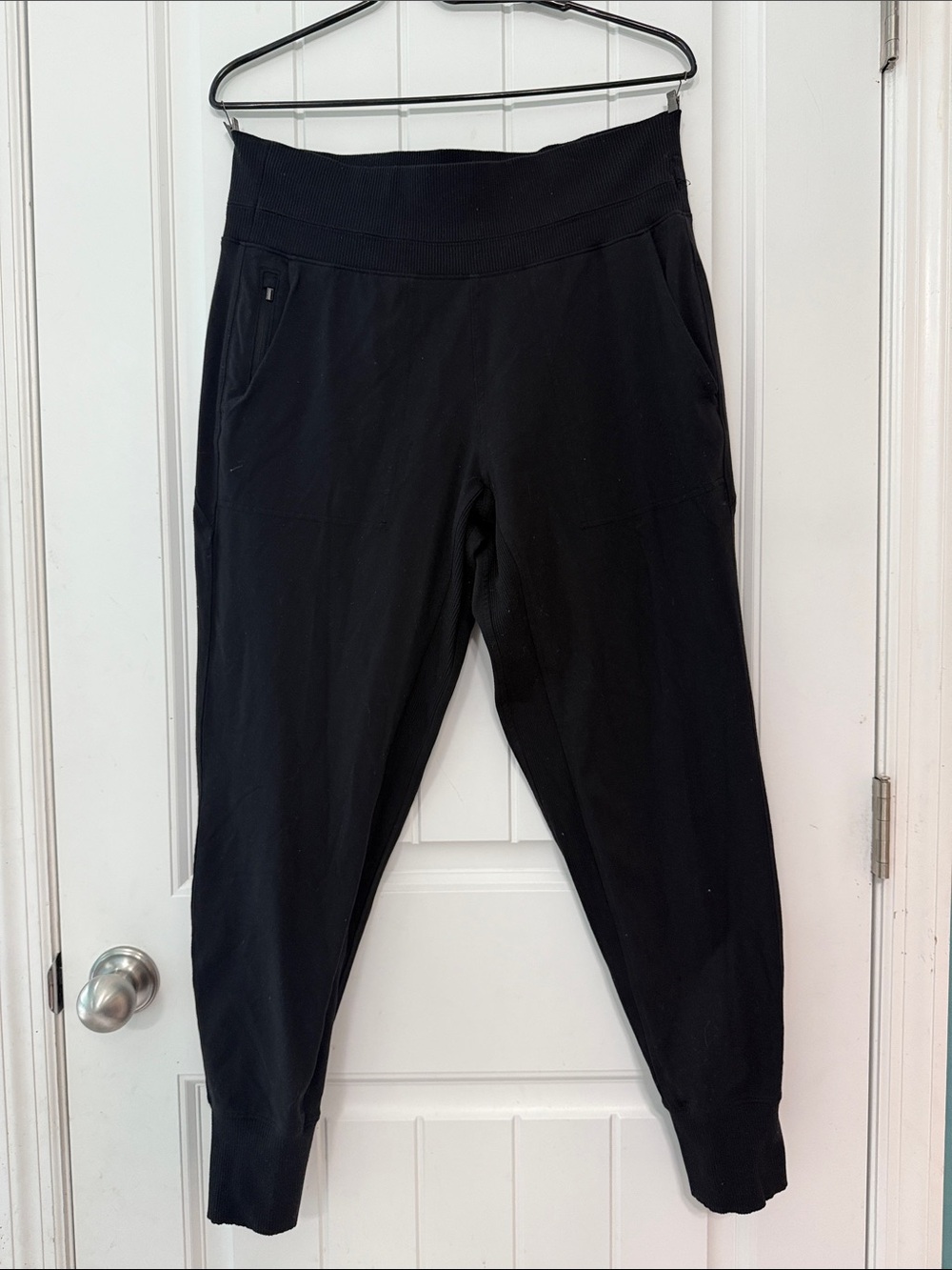 Athleta Black Ribbed Workout Top